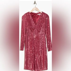 Nanette Lepore Pink Sequin Evening Dress.  Sz 4